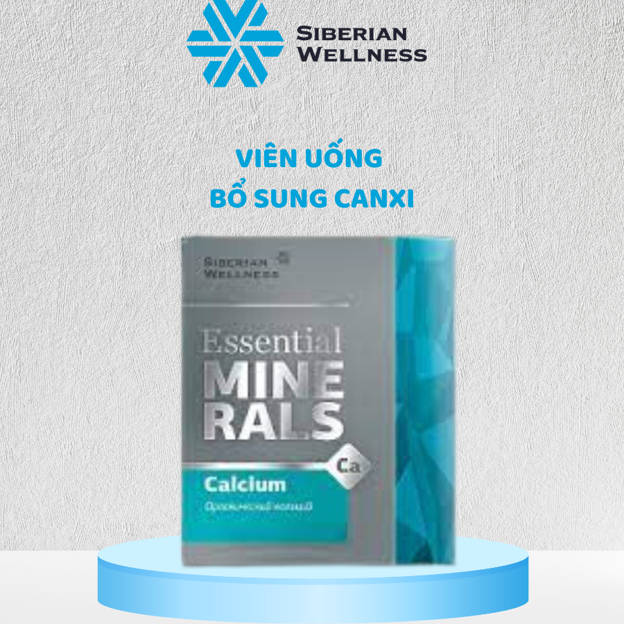 Viên uống bổ sung canxi Essential Minerals Calcium - Siberian Wellness - 60 viên