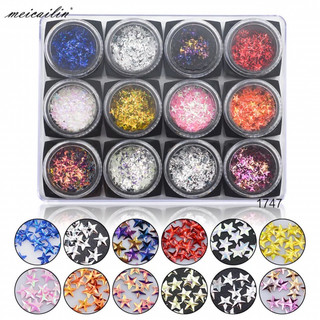 Set Ngôi Sao 3d 12 Màu đính móng tay nails lấp lánh 0757