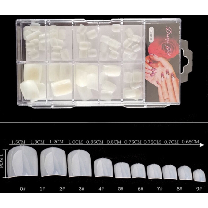 Hộp móng chân giả làm nail 100 móng 0592