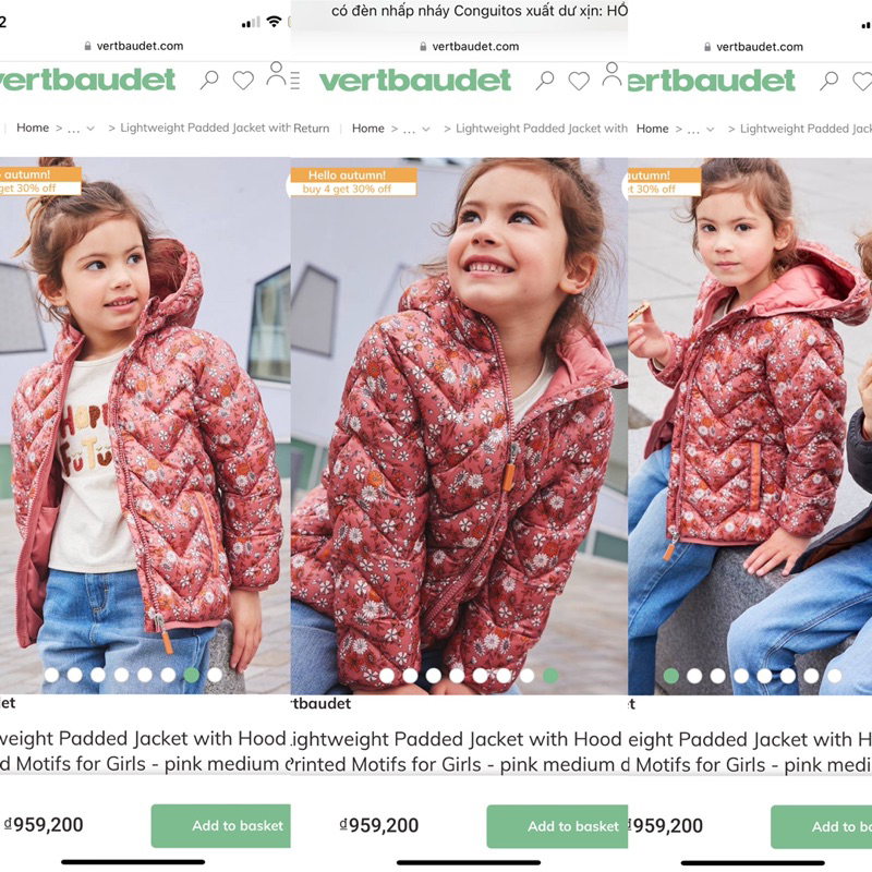 Áo khoác Vertbaudet xuất dư xịn