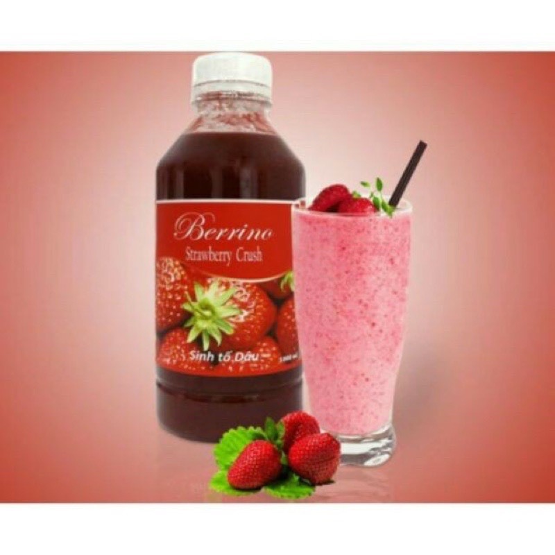 Sinh Tố Berrino đủ hương Đào, vải, dâu... chai 1L Date mới