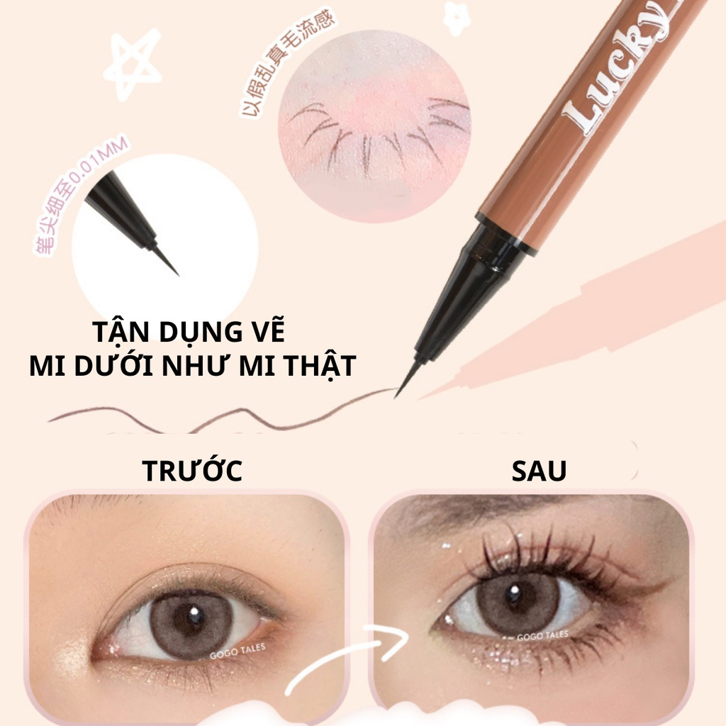 Bút kẻ mắt nước Gogo Tales siêu siêu mảnh tự nhiên chống thấm nước lâu trôi GT459 Very Thin Line Eyeliner
