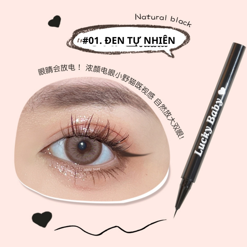 Bút kẻ mắt nước Gogo Tales siêu siêu mảnh tự nhiên chống thấm nước lâu trôi GT459 Very Thin Line Eyeliner