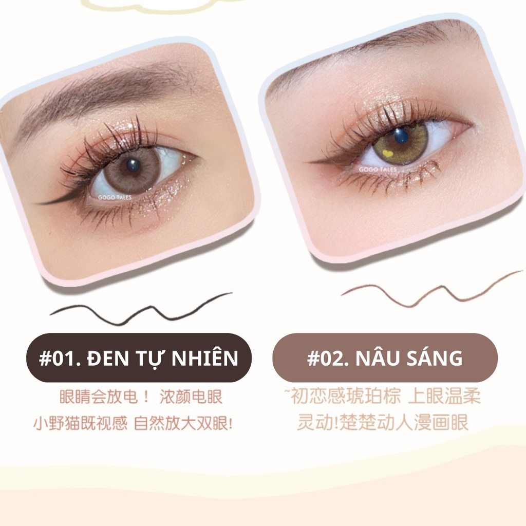Bút kẻ mắt nước Gogo Tales siêu siêu mảnh tự nhiên chống thấm nước lâu trôi GT459 Very Thin Line Eyeliner