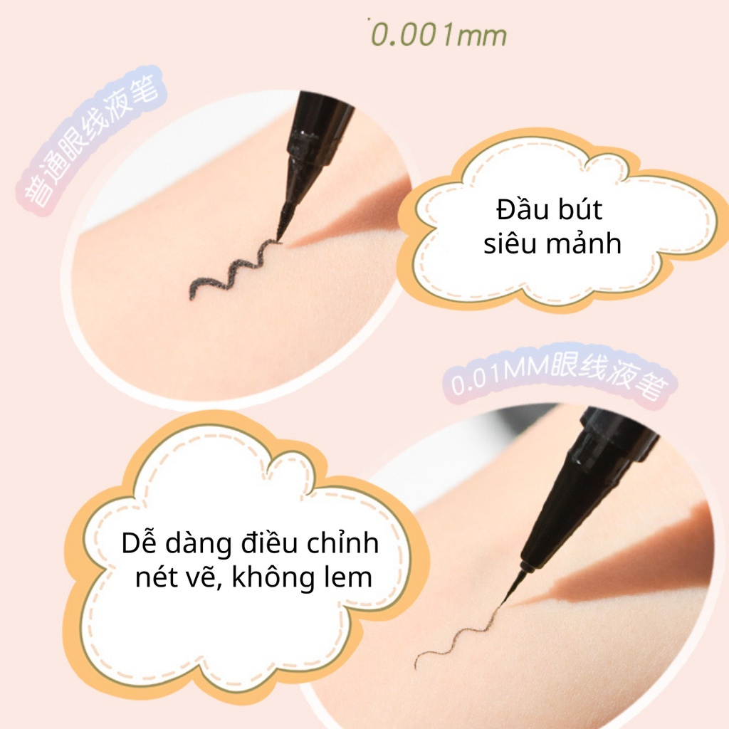 Bút kẻ mắt nước Gogo Tales siêu siêu mảnh tự nhiên chống thấm nước lâu trôi GT459 Very Thin Line Eyeliner