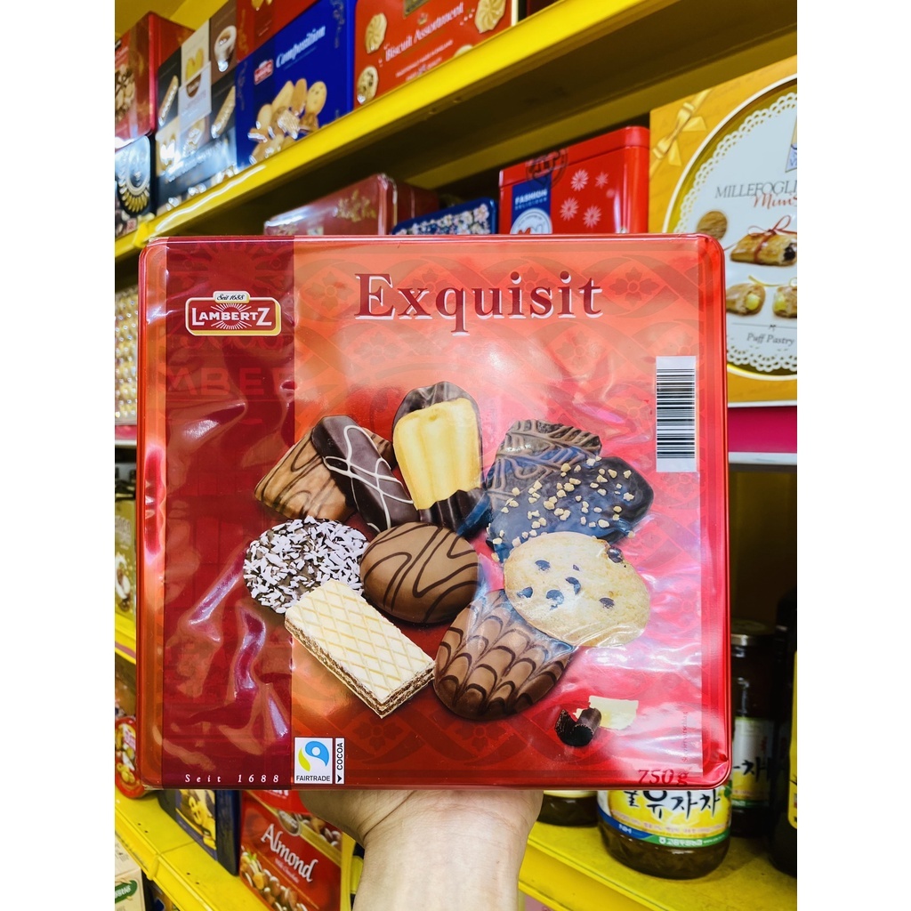 🍫🍪 Bánh hộp thiếc Lambertz Exquisit hộp thiếc 750g - Đức 🇩🇪🇩🇪