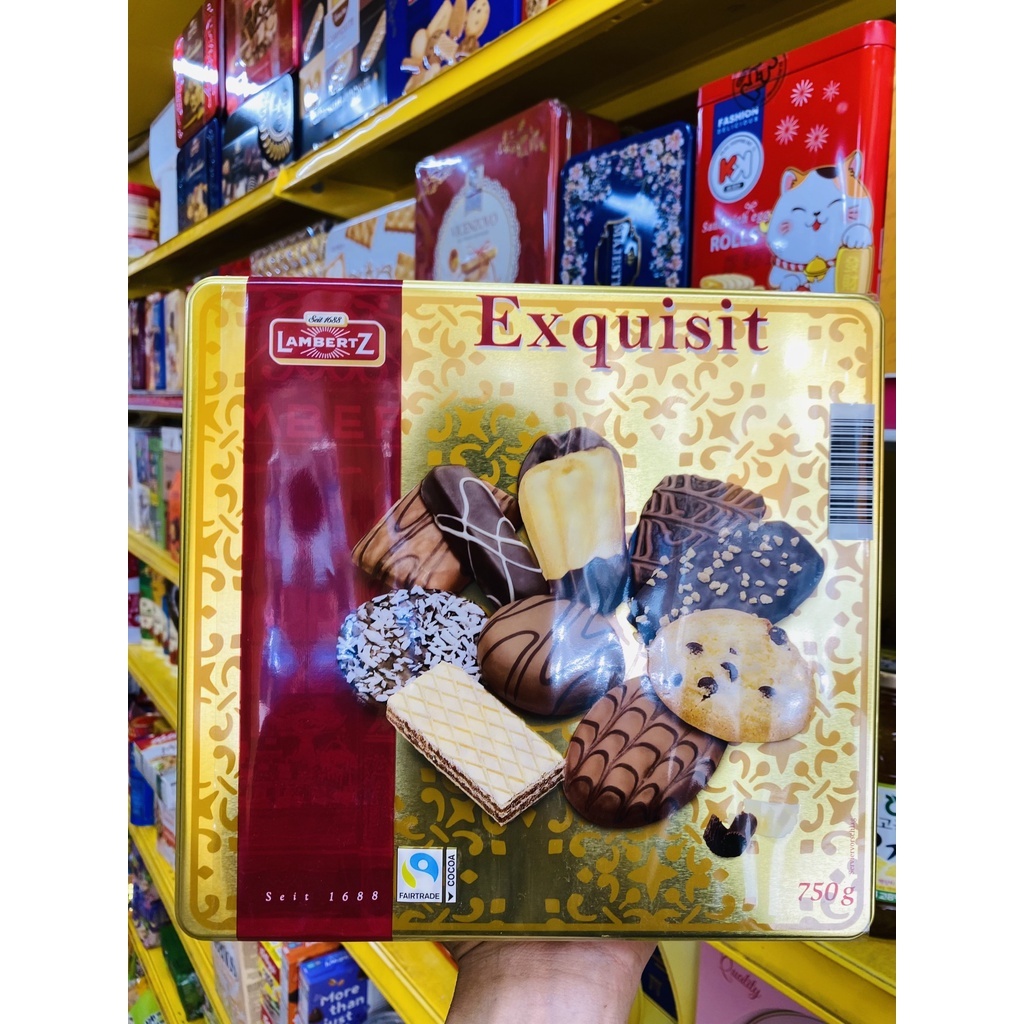 🍫🍪 Bánh hộp thiếc Lambertz Exquisit hộp thiếc 750g - Đức 🇩🇪🇩🇪