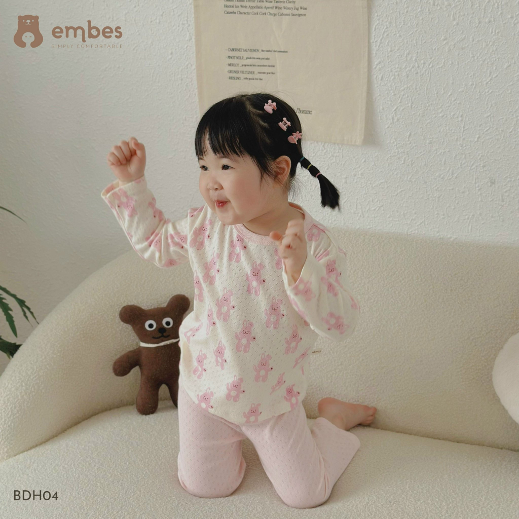 Embes - Bộ thu đông cho bé gái, bộ dài tay cho bé gái