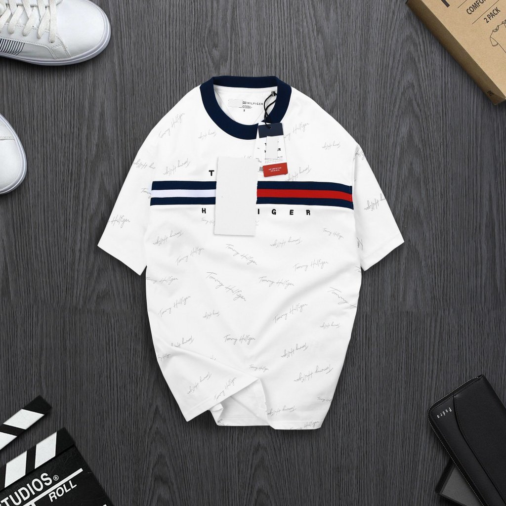 Áo thun To.m.m.y thêu in chữ ký cao cấp phiên bản mới unisex nam nữ