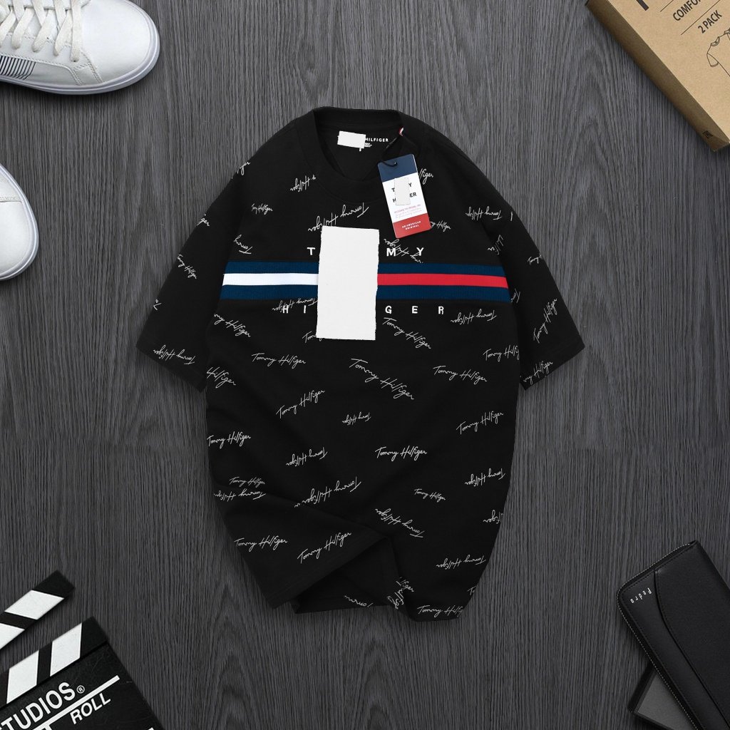 Áo thun To.m.m.y thêu in chữ ký cao cấp phiên bản mới unisex nam nữ