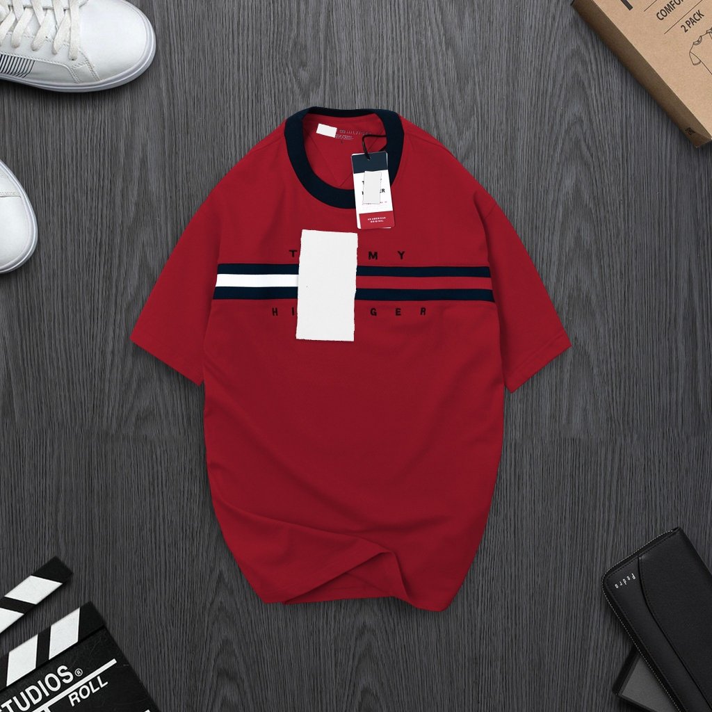Áo thun To.m.m.y thêu in chữ ký cao cấp phiên bản mới unisex nam nữ