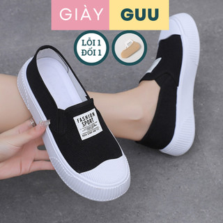 Giày lười nữ vải canvas màu đen phong cách Hàn Quốc| giày slip on nữ G8721