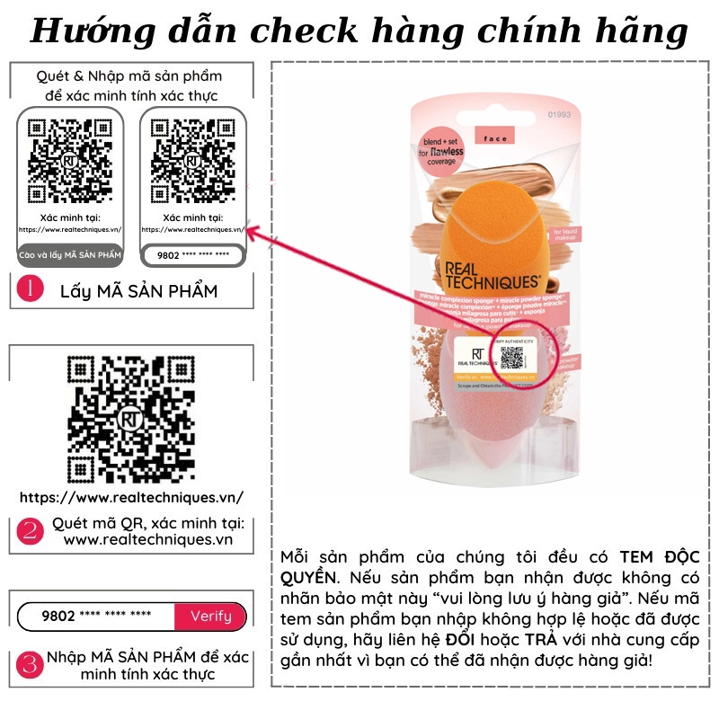 Set 2 mút REAL TECHNIQUES đánh kem nền và phấn phủ