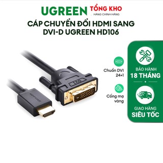 Cáp chuyển đổi hdmi sang dvi-d ugreen 1m - 5m | từ laptop, card màn hình, android set-top box... ra màn hình tivi