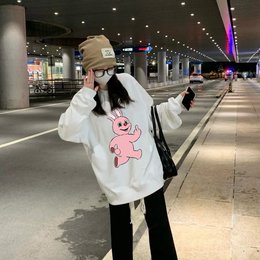 Áo Sweater Dài Tay HS37 HALEY Phong Cách Hàn Quốc Form Rộng Unisex Nam Nữ Nỉ Bông Dày Dặn