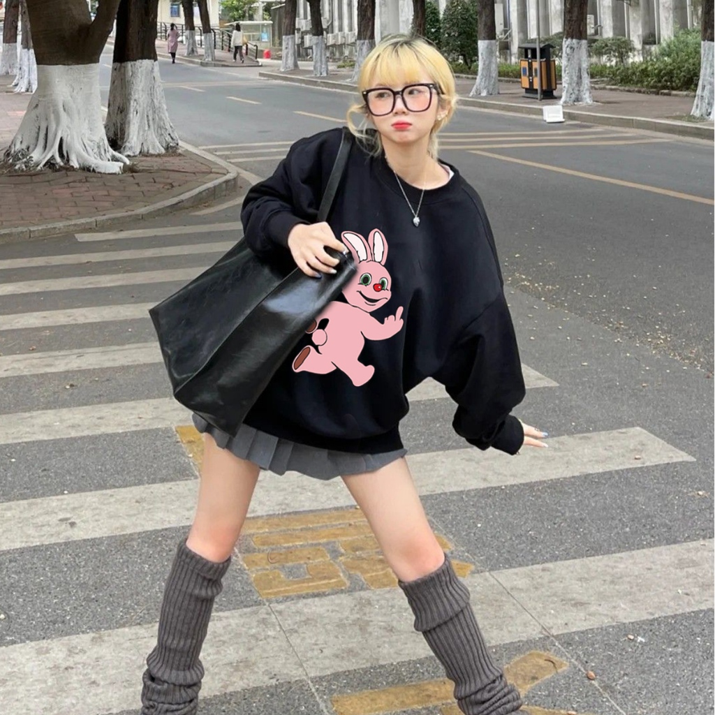 Áo Sweater Dài Tay HS37 HALEY Phong Cách Hàn Quốc Form Rộng Unisex Nam Nữ Nỉ Bông Dày Dặn