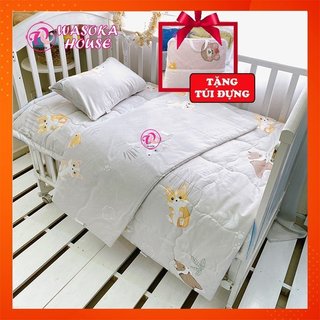Bộ nệm gối mền cho bé đi học,vải Tencel cao cấp siêu mềm mát, thoáng khí, nệm lót chống thấm