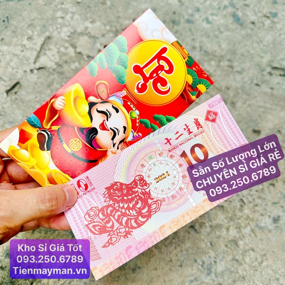 ⭐ FREE SHIP⭐ Tiền Con Rồng Macao 10 Patacas may mắn lì xì tết 2024, Quà Tết 2024