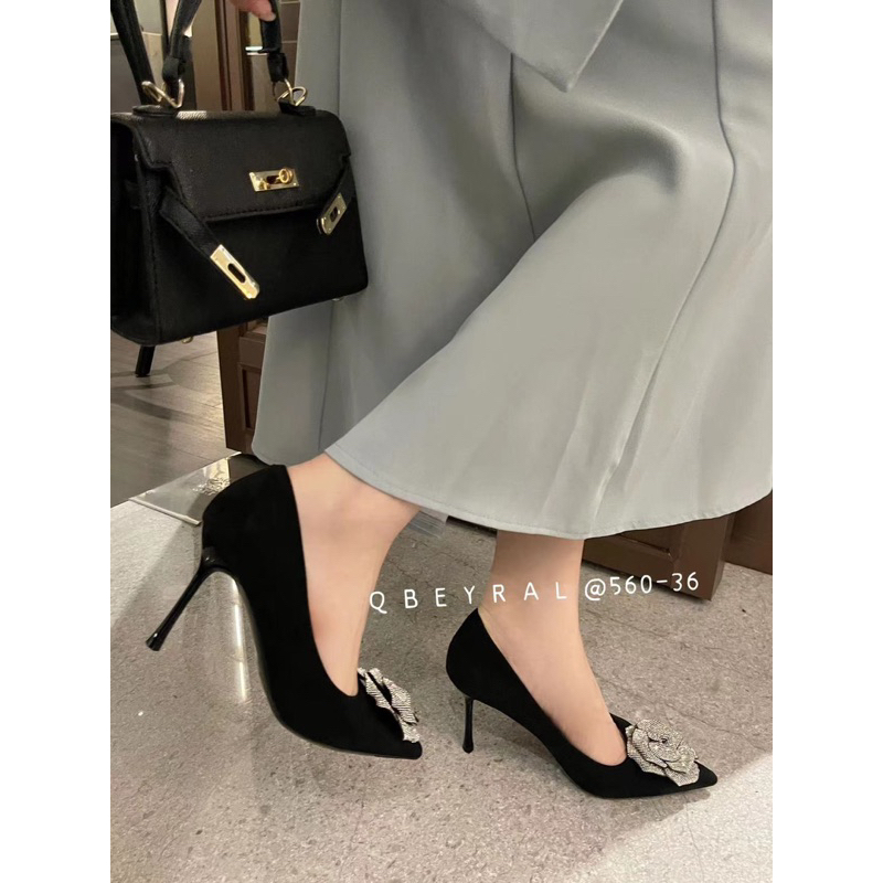 Giày Cao Gót Nữ Cao Cấp OSHO Thiết Kế Mũi Nhọn, Ôm Chân Tôn Dáng, Chất Da Lộn Dễ Vệ Sinh 560-36