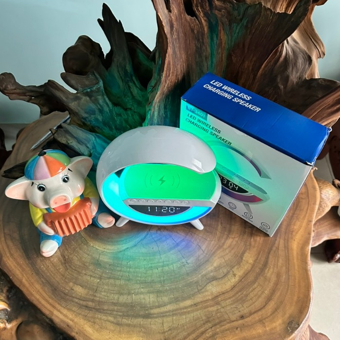 Loa Bluetooth BT-3041 chữ G, hàng loại xịn có đồng hồ, sạc không dây, đèn ngủ- Bảo Hành 6 tháng