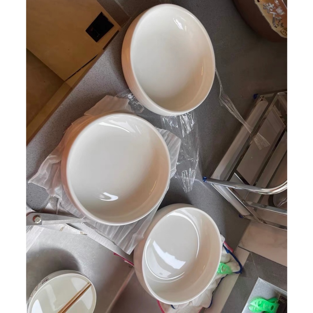 Bát sứ tròn trắng, bát đĩa decor