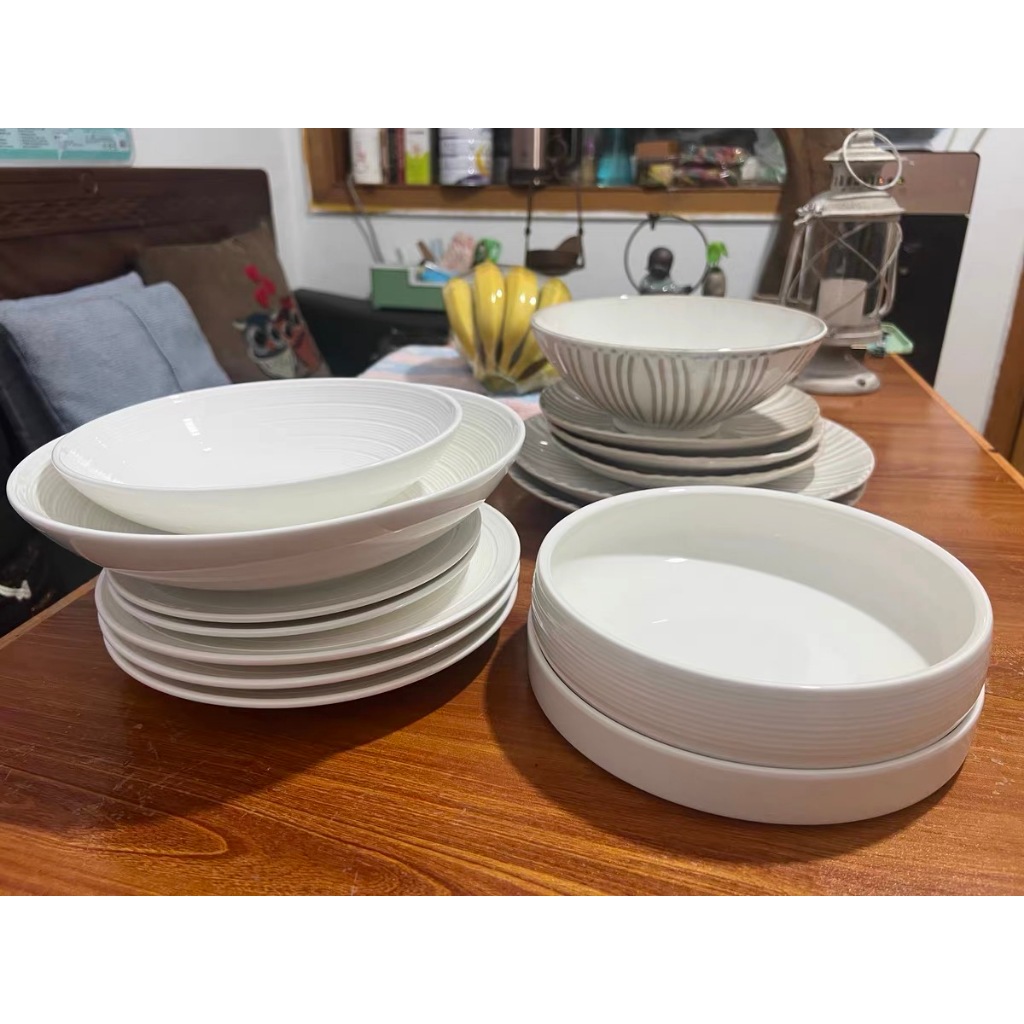 Bát sứ tròn trắng, bát đĩa decor