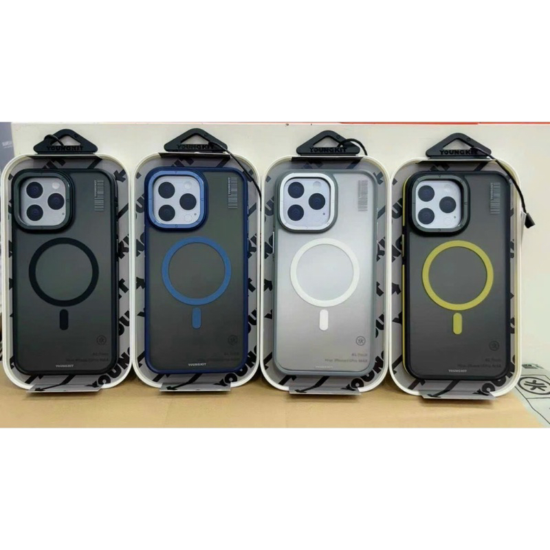 Ốp lưng YOUNGKIT nhám viền màu hỗ trợ sạc cho iPhone 15 Pro Max / 14 Pro Max vành camera bọc nhôm siêu đẹp