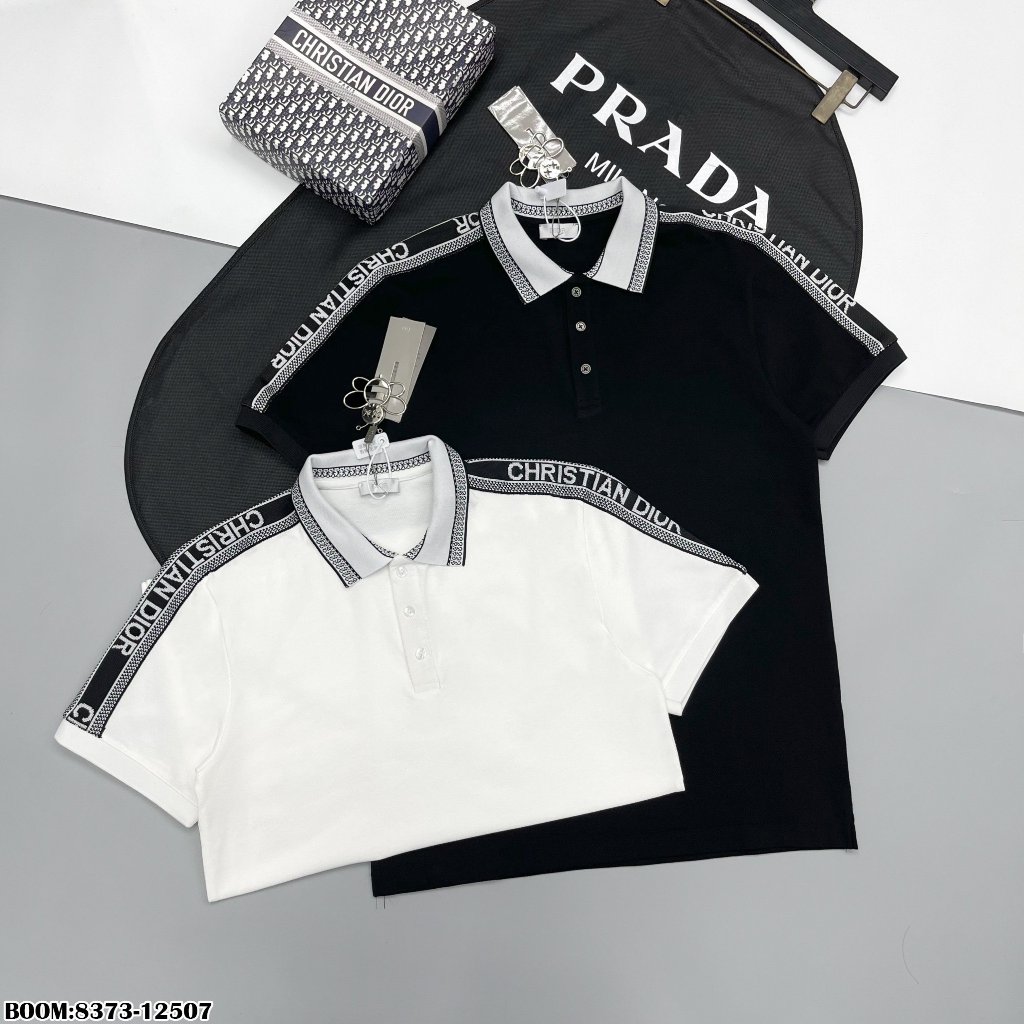 🔥Hot🔥Áo polo Dior phối cổ thêu vai thiết kế hot trend Nam nữ New 2023