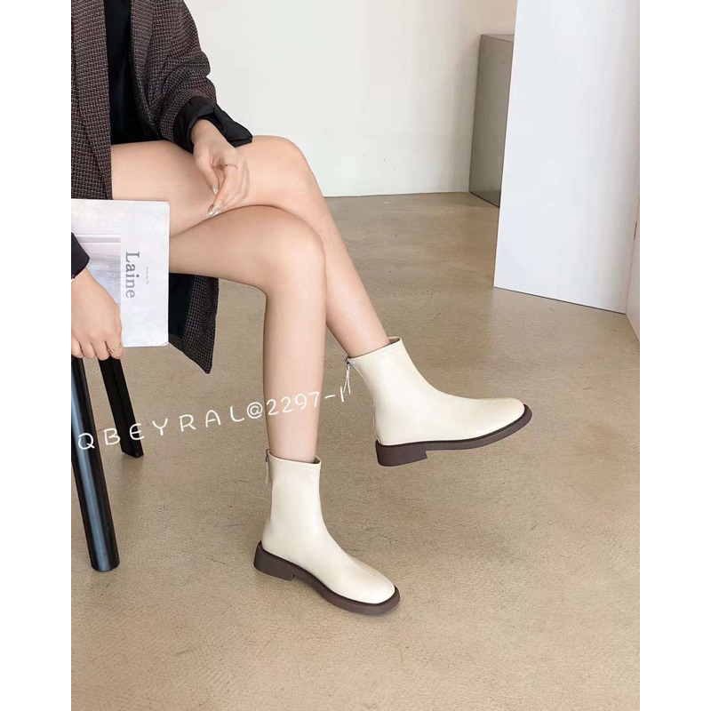 Boot Nữ Cao Cấp OSHO Thiết Kế Mũi Vuông , Ôm Chân Tôn Dáng, Chất Da Bò Dễ Vệ Sinh 2297-1