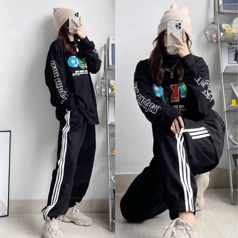 Bigsize 40-100kg Quần jogger nam nữ lai thun thời trang thu đông