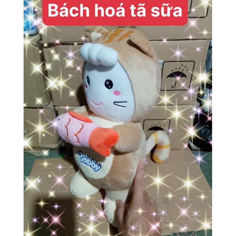 Gấu bông cho bé gấu mèo ôm cá