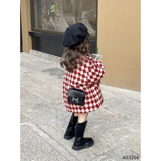 ÁO KHOÁC DẠ KẺ CARO BÉ GÁI