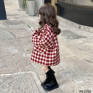 ÁO KHOÁC DẠ KẺ CARO BÉ GÁI