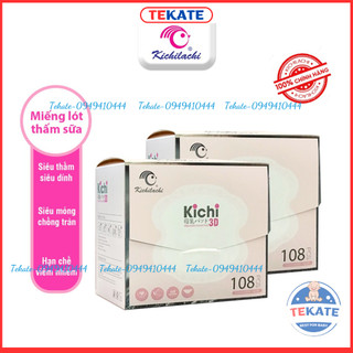 Miếng lót thấm sữa, Lót thấm sữa Kichilachi hộp 108 miếng dán thấm sữa mỏng, thấm, chống tràn-KHOAIBABIES