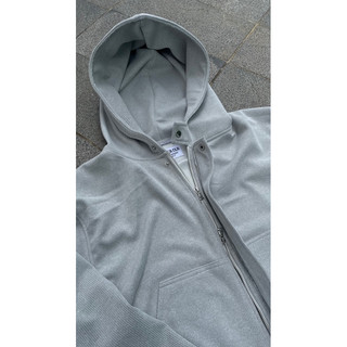 Light Grey Knit Hoodie ( áo len mũ kéo khoá )
