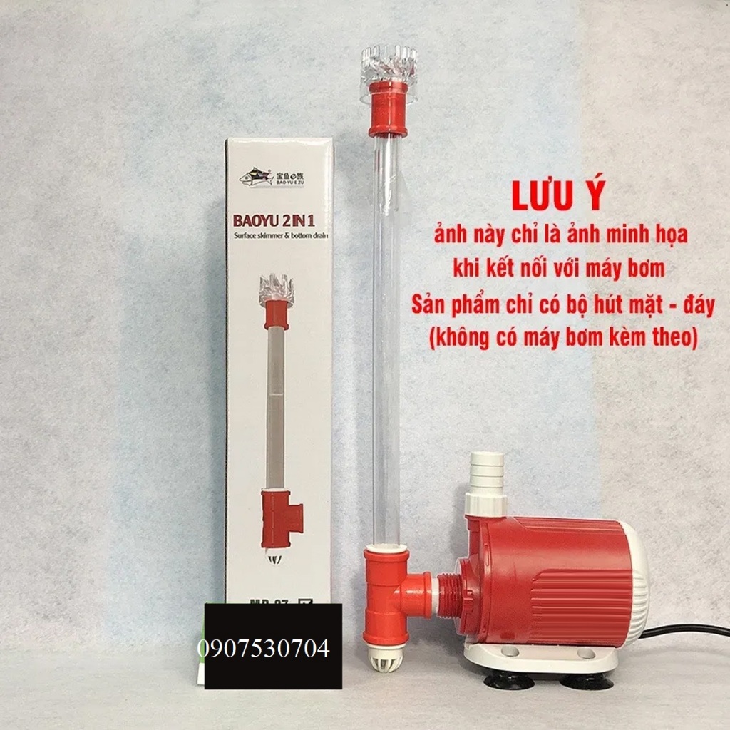 Bộ hút mặt, hút đáy cho máy bơm hồ cá Baoyu MD-27 và MD-34