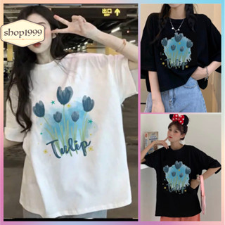 Áo Thun BÔNG HOA TULIP Tay Lỡ From Rộng Unisex - Áo Phông SHOP1999 Cho Nam Nữ Hội Nhóm