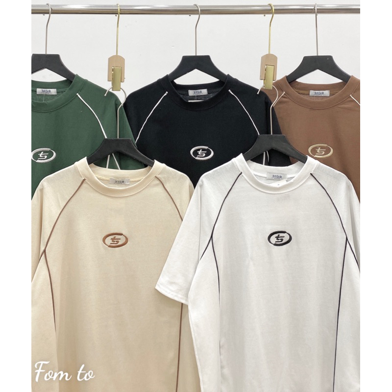Áo thun nữ Cotton Khô Sọc Chữ S tròn, áo unisex nam nữ 5 màu