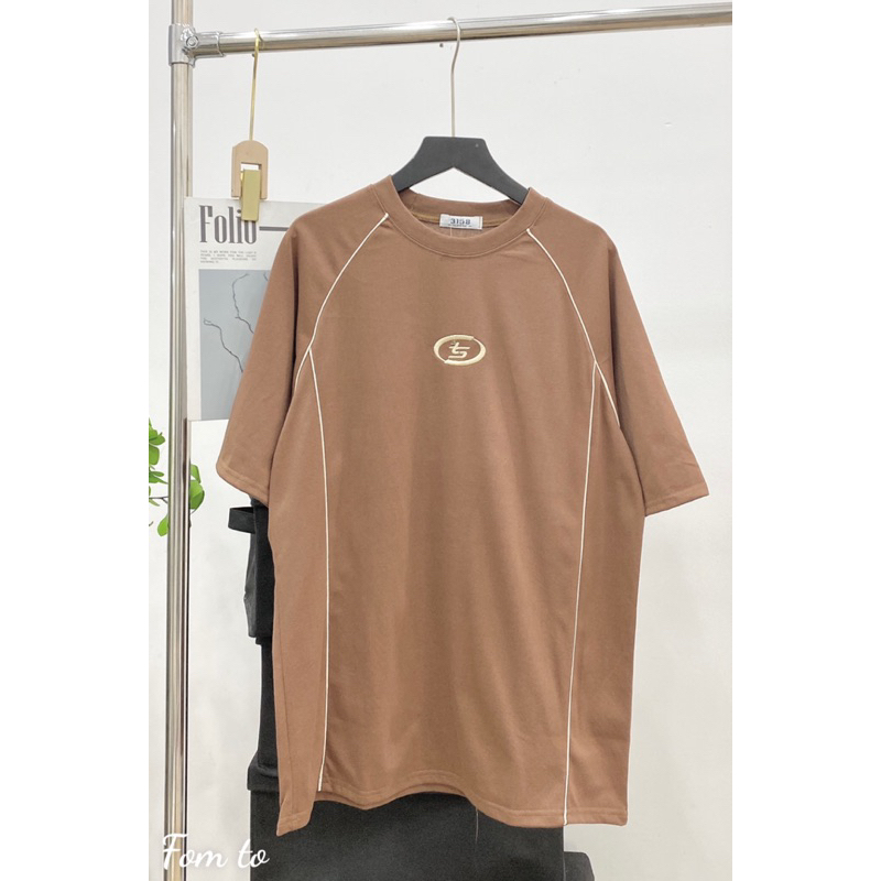Áo thun nữ Cotton Khô Sọc Chữ S tròn, áo unisex nam nữ 5 màu