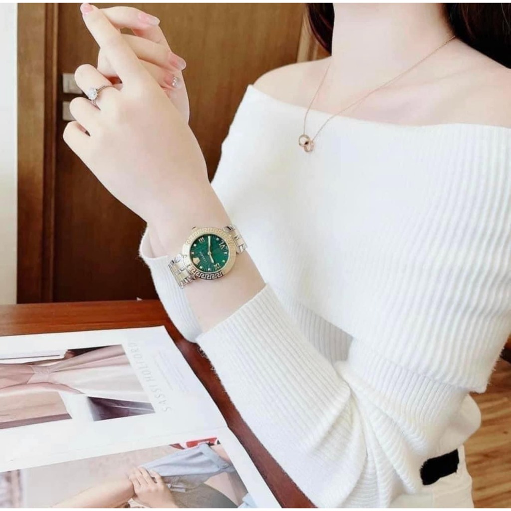 Đồng hồ nữ dây thép Versace Greca Icon Green VEZ600321