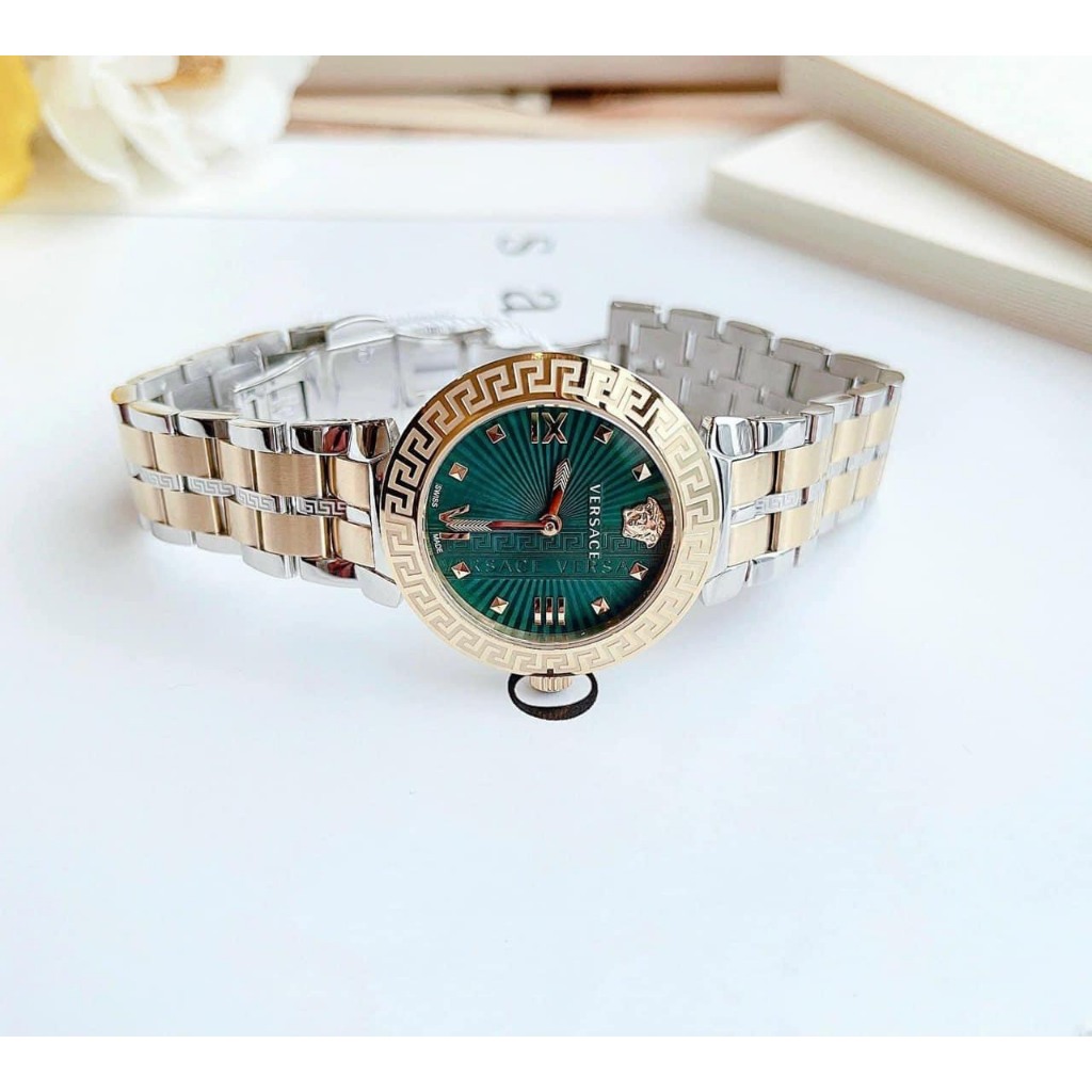 Đồng hồ nữ dây thép Versace Greca Icon Green VEZ600321