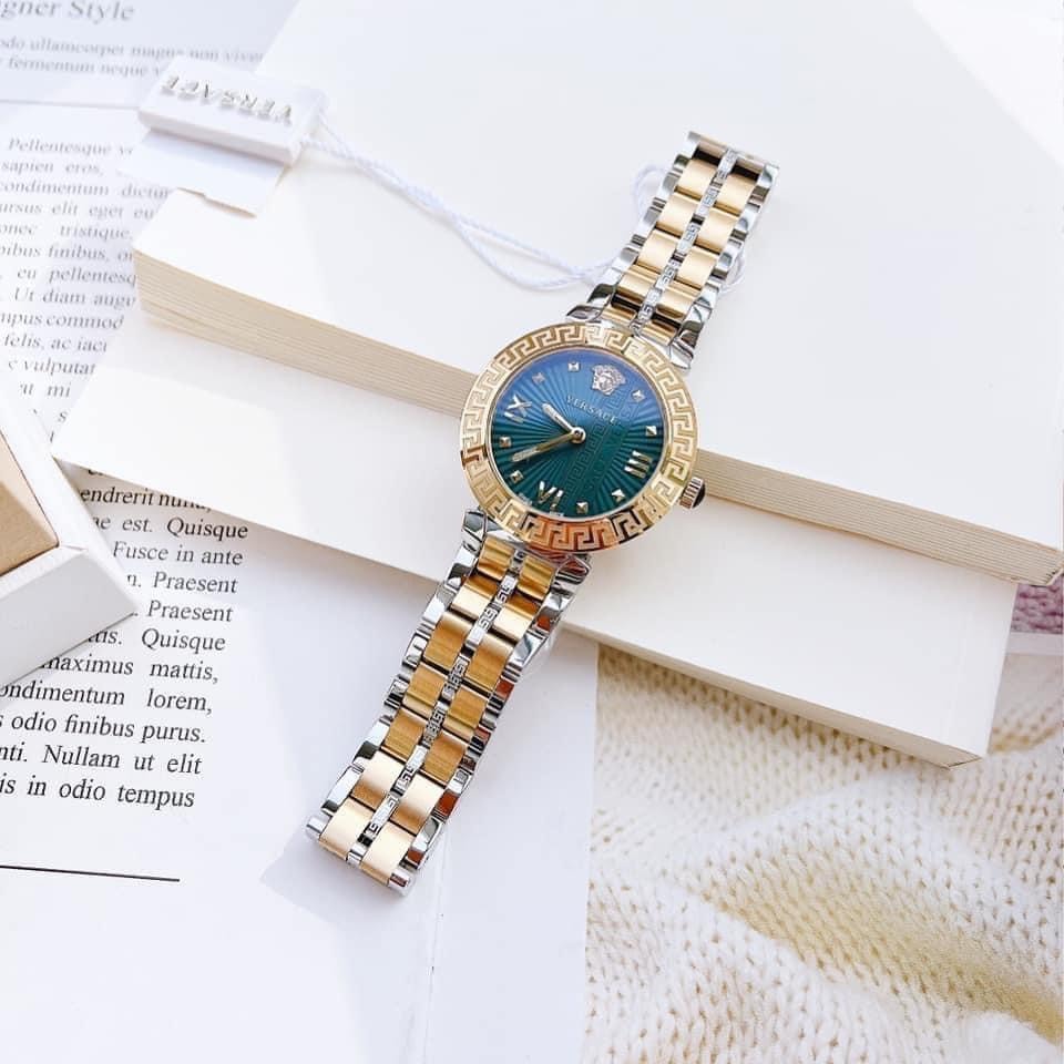 Đồng hồ nữ dây thép Versace Greca Icon Green VEZ600321