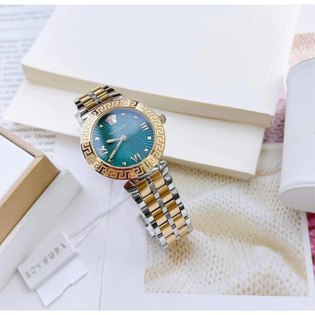 Đồng hồ nữ dây thép Versace Greca Icon Green VEZ600321
