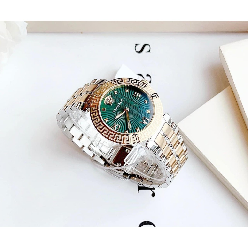 Đồng hồ nữ dây thép Versace Greca Icon Green VEZ600321
