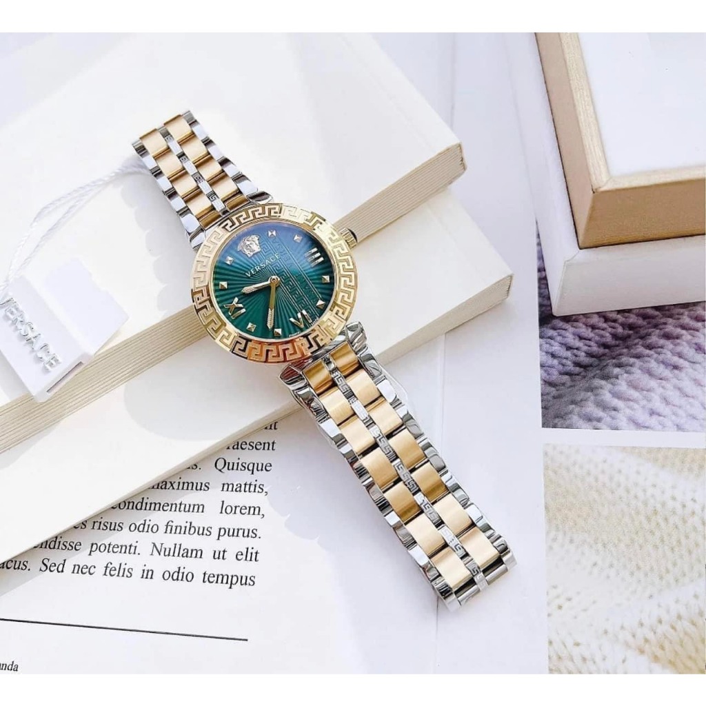 Đồng hồ nữ dây thép Versace Greca Icon Green VEZ600321