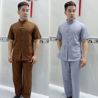 Đồ lam đi chùa # mẫu lãnh tụ thêu tui tay ngắn