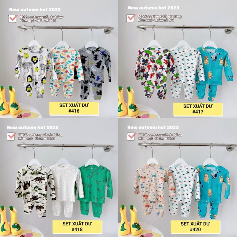 SET 3 BỘ DÀI TAY XUẤT DƯ BÉ TRAI