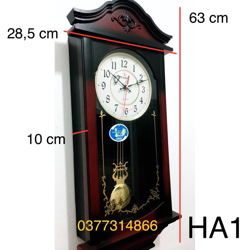 Đồng hồ treo tường quả lắc KASHI HA1+tặng 1 đôi pin panasonic