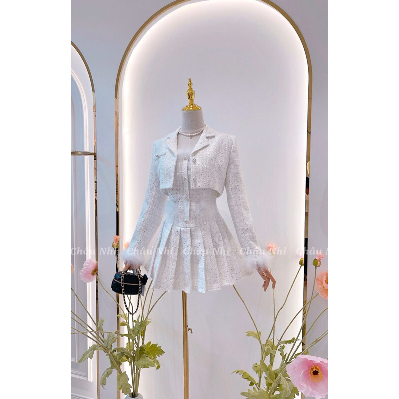 Set dạ viền lông