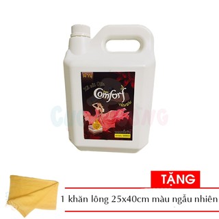 Nước xả vải thái lan thơm lâu hương comforf 5000ml hương đam mê - màu đỏ tặng 1 khăn lông 25x40cm